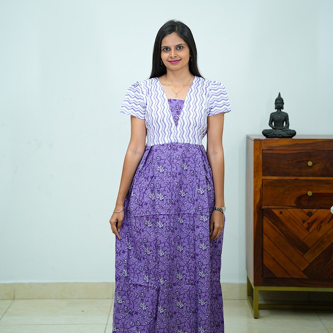 Kantha Work Side Pleated Frock