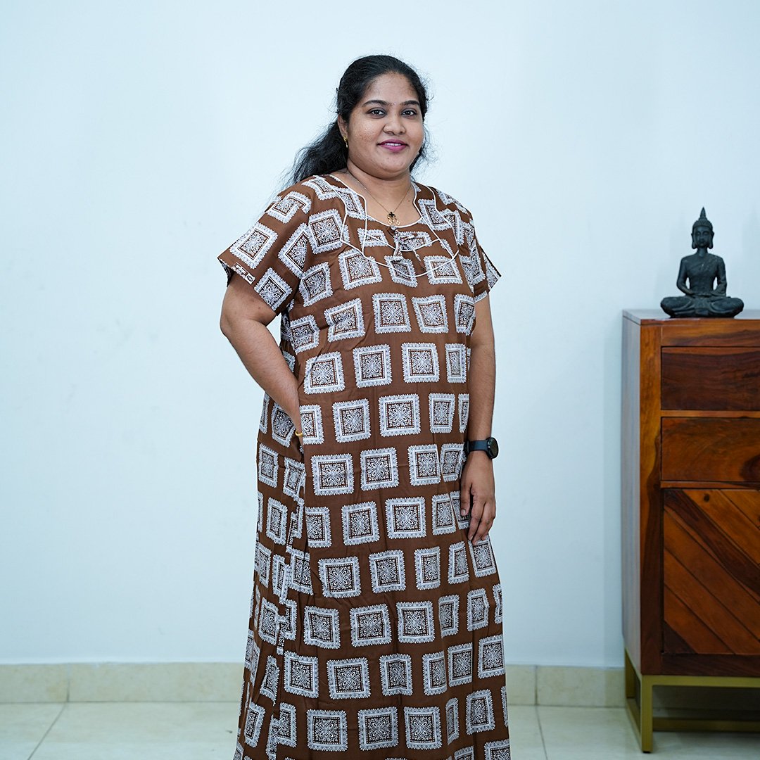 Plus Size Geometric Print Nighty