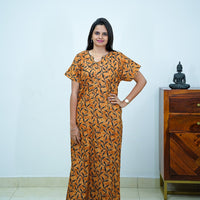 Mustard Leaf Printed Cotton Budget Nighty