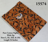Mustard Leaf Printed Cotton Budget Nighty