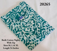 Green Batik Printed Premium Cotton Nighty