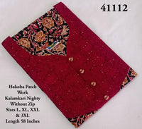 Hakoba Patchwork Kalamkari Cotton Nighty