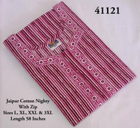 Striped Pattern Jaipur Cotton Nighty