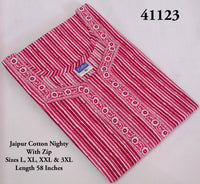 Striped Pattern Jaipur Cotton Nighty