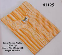 Striped Pattern Jaipur Cotton Nighty