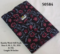 Jaipur Cotton Kantha Work Frock with Frill