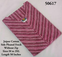 Striped Jaipur Cotton Side-Pleated Frock