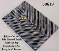 Striped Jaipur Cotton Side-Pleated Frock