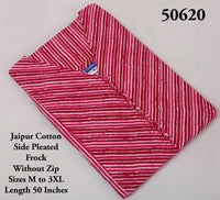Striped Jaipur Cotton Side-Pleated Frock