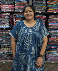 Kantha Work Jaipur Cotton Nighty Without Zip