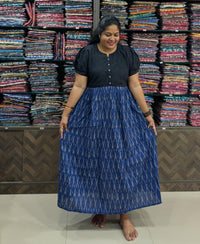 Hakoba Yoke Ikkat Frock