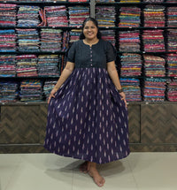 Hakoba Yoke Ikkat Frock