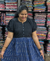Hakoba Yoke Ikkat Frock