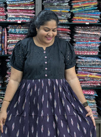 Hakoba Yoke Ikkat Frock