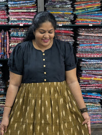 Hakoba Yoke Ikkat Frock