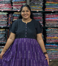 Hakoba Yoke Ikkat Frock
