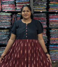 Hakoba Yoke Ikkat Frock