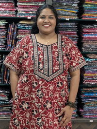 Premium Jaipur Cotton Floral Nighty With Invisible Zip