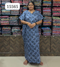 Grey Printed Cotton Budget Nighty