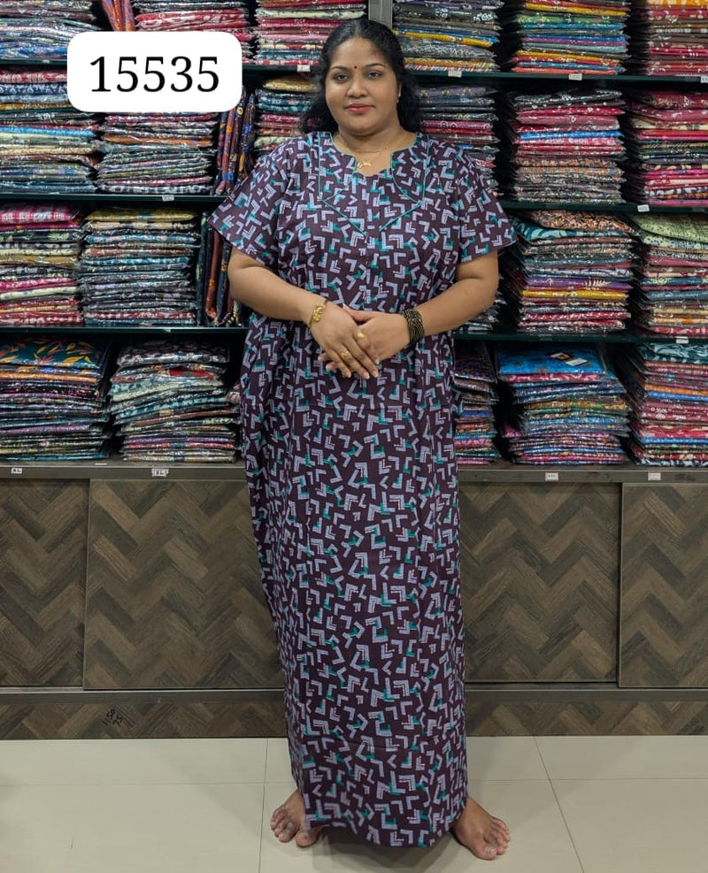 Violet Printed Cotton Nighty