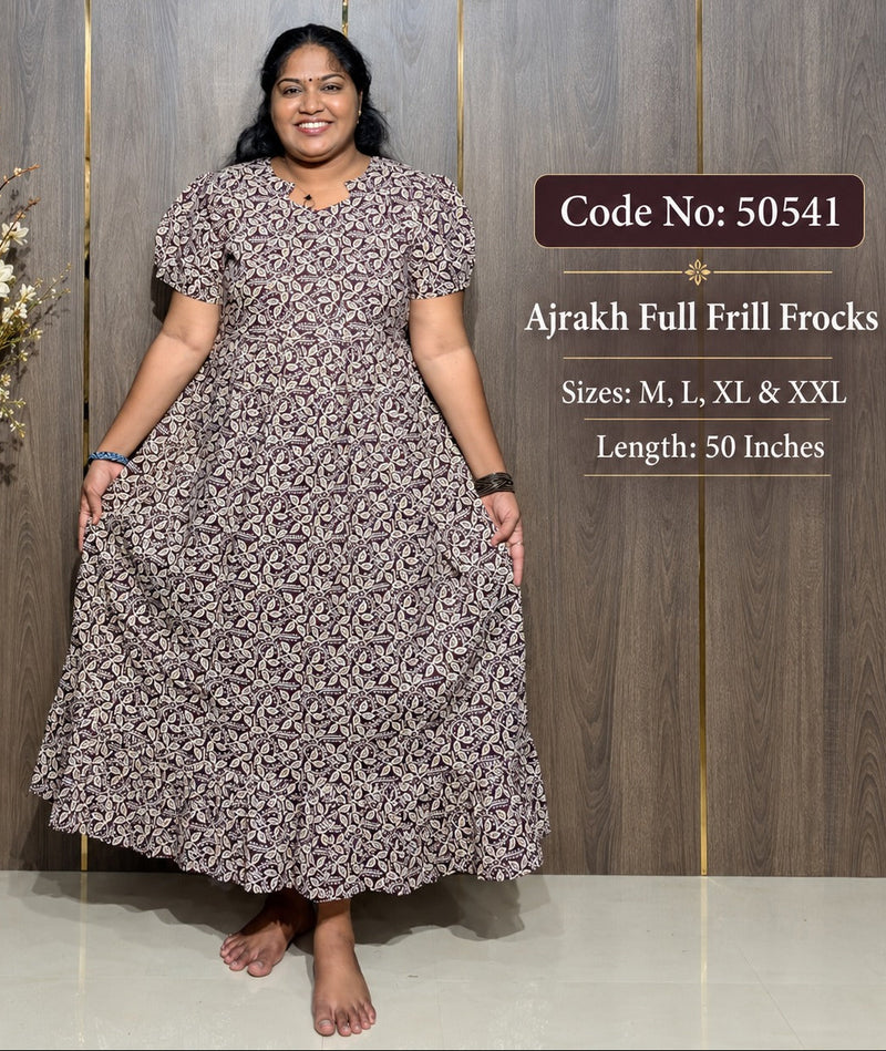 Ajrakh Full Frill Frock
