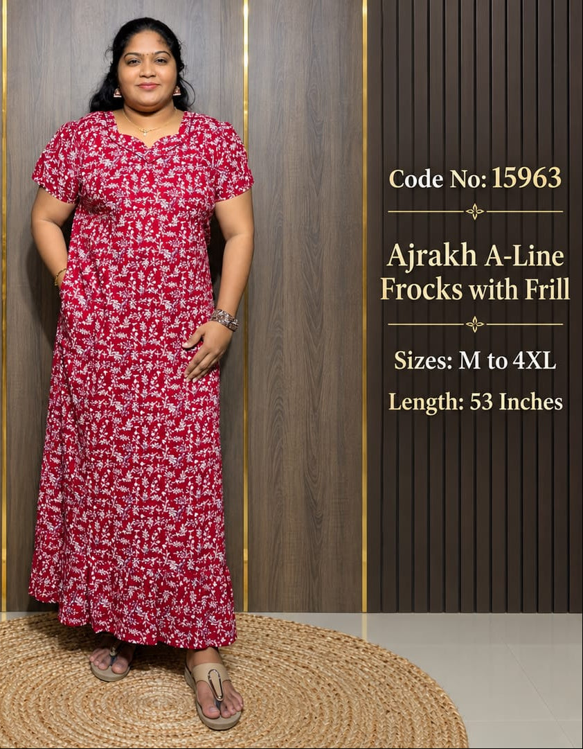 Ajrakh A-Line Frock