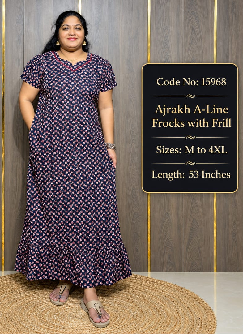 Ajrakh A-Line Frock