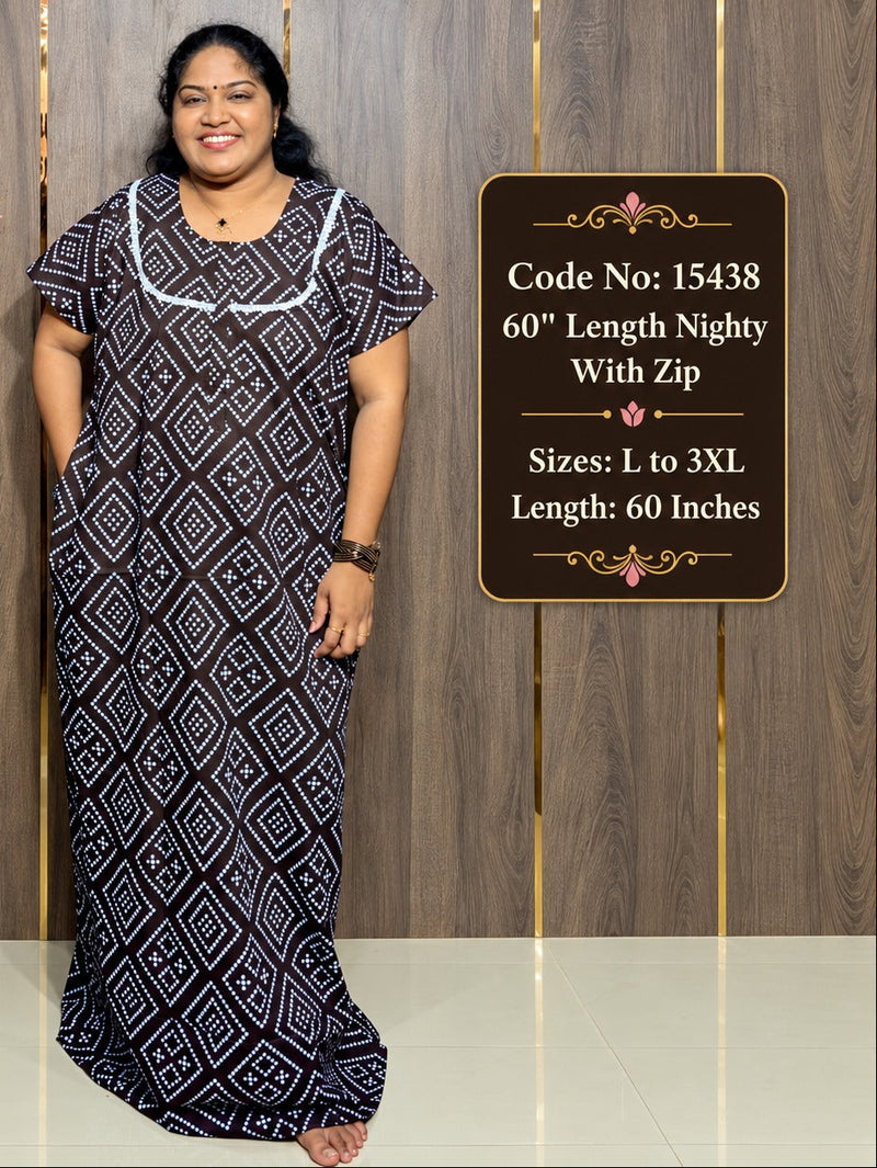 60-Inches Length Pure Cotton Nighty