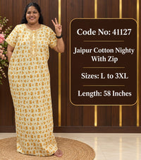 Floral Printed Jaipur Cotton Nighty