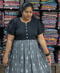 Hakoba Yoke Ikkat Frock